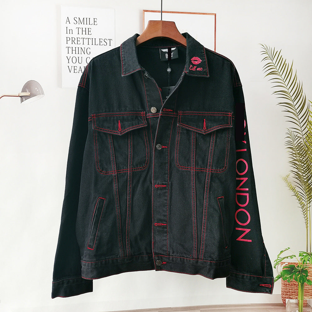 Veste en Jean Décontractée Printemps-Automne pour Hommes et Femmes, Haut Ample Grande Taille, Veste en Jean pour Hommes