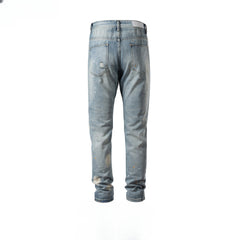Men Vintage Pants Hip Hop Sabotage White Trousers Men's and Women's Straight Slim-Fit Jeans MIJKO