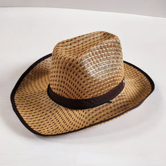 Chapeaux de cowboy en paille Chapeau de paille tressé pour homme