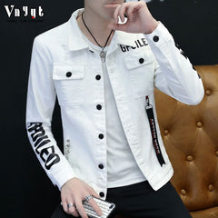 Men's Thin Jacket Men's Denim Jacket Spring Summer Cool Men's Denim Jacket Large Size Loose Men Denim Jacket