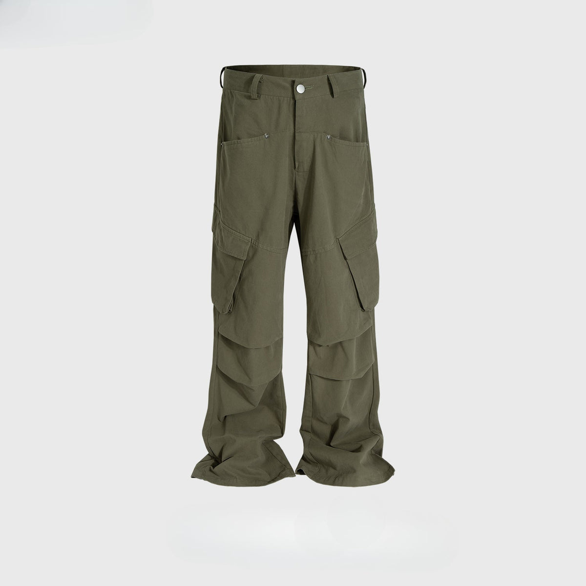 Men's Vintage Pants Men's Women's Wide-Foot Pleated Trousers Casual Overalls MIJKO