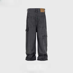 Mens Vintage Pants American vintage stitching overalls straight MIJKO