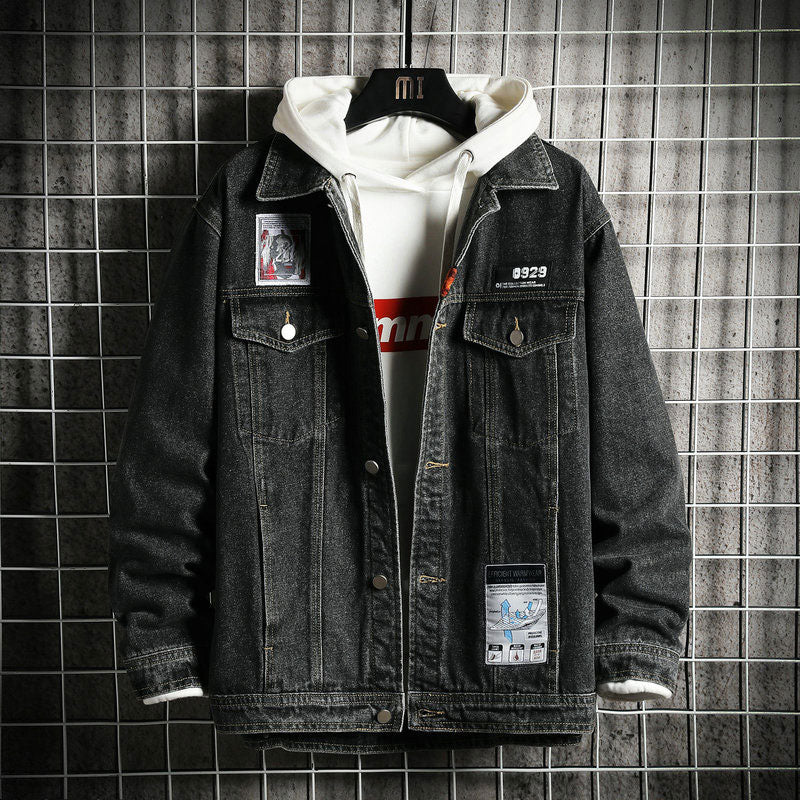Veste en jean pour hommes printemps et automne, veste en jean décontractée grande taille pour hommes