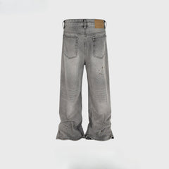 Men's Vintage Pants Washed Jeans Men's and Women's Loose Pants MIJKO