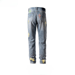 Men's Vintage Pants Men's Women's Trousers Straight Slim Jeans MIJKO
