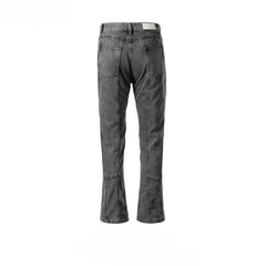 Men Vintage Pants Splicing Wide-footed Trousers Washed Old Jeans MIJKO
