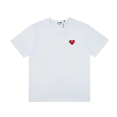 CDG Be Kind T Shirt CDG Classic Red Heart Embroidery Couple Short Sleeve T-shirt
