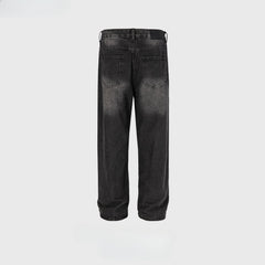 Men Vintage Pants Straight White Wash Jeans Tide MIJKO