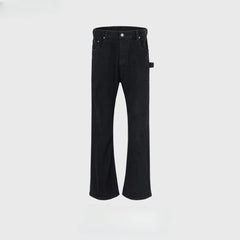 Men Vintage Pants Women's Trousers Black and White Slim-Fit Elastic Jeans MIJKO