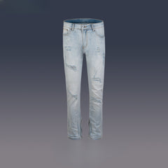 Men's Vintage Pants Zipper Pants Trendy Men's and Women's Ripped Washed Jeans MIJKO