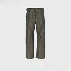 Men's Vintage Pants Men's Women's Button-Trimmed Trousers Casual Pants MIJKO