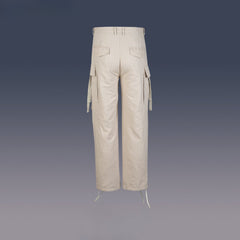 Men Vintage Pants streamer drawstring multi-pocket overalls trendy straight slacks MIJKO