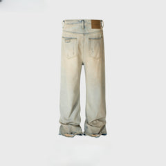 Men's Vintage Pants Straight Pants Men's and Women's Ripped Jeans MIJKO