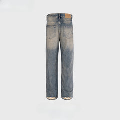 Men Vintage Pants Straight Tide Wash High Street Jeans MIJKO