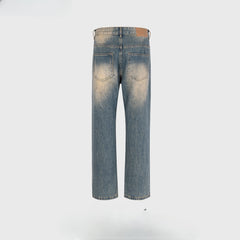 Men Vintage Pants High Street Washing Water Old Ripped Trousers Ripped Jeans MIJKO