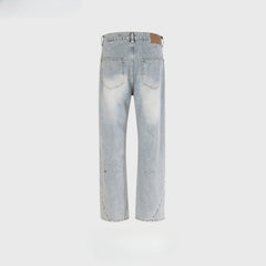 Men Vintage Pants Women's Men's Slim-Fit Button-Up Pants High Street Jeans MIJKO