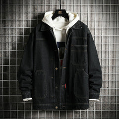 Veste en jean pour hommes printemps et automne, veste en jean décontractée grande taille pour hommes