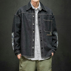 Denim Jacket Men's Spring and Autumn Workwear Men's Large Size Loose Casual Men's Outfit Tops Men Denim Jacket