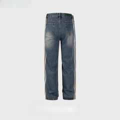 Men's Vintage Pants Splicing Pants Men's and Women's Washed Straight Jeans MIJKO