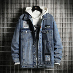 Veste en jean pour hommes printemps et automne, veste en jean décontractée grande taille pour hommes