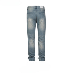 Men's Vintage Pants Washed Old Trousers Men's and Women's Ripped Slim-Fit Jeans MIJKO
