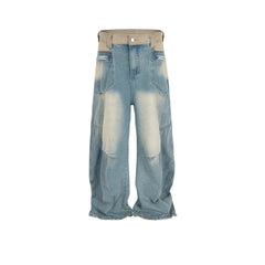 Men Vintage Pants washed and old design jeans men's and women's straight-leg pants MIJKO