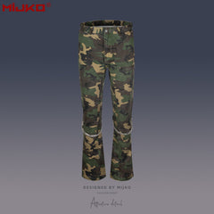 Mens Vintage Pants Chain Decorative Casual Denim MIJKO