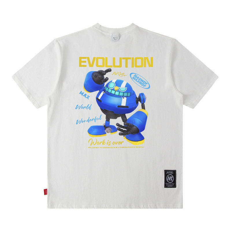 Men T Shirt Retro Men's Short-Sleeved T-shirt Casual Men and Women
