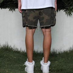 GGGard MIJKO series men's clothing women's spring and summer men's and women's same casual pants drawstring splicing design heavy camouflage tooling shorts tide