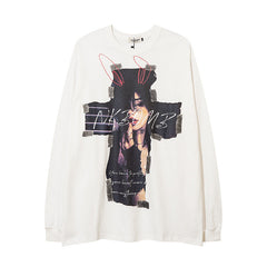 Men Long Sleeve T Shirt Cross Super Beautiful Anime Print