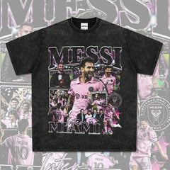 Mens Vintage Football T-Shirt Vintage Macy Printed Short Sleeve T-Shirt Loose Crew Neck