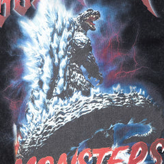 Mens T Shirts Monster Godzilla Print Cotton Short Sleeve T-Shirt Loose