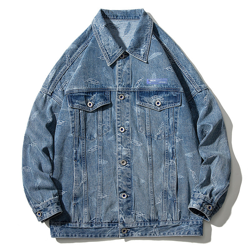 Veste en jean pour homme printemps automne grande taille chemise ample veste en jean décontractée