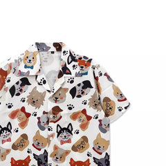 Heavy weight small fresh trendy brand harajuku academy casual student loose short-sleeved shirt men's beach floral shirt women