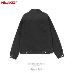 Mens Jacket Distress Denim Jacket MIJKO