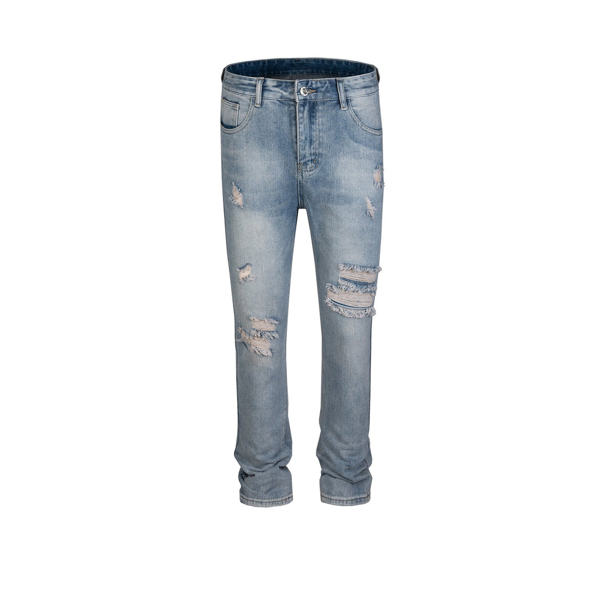 Men's Vintage Pants washed trousers men's and women's ripped slim-fitting old jeans MIJKO