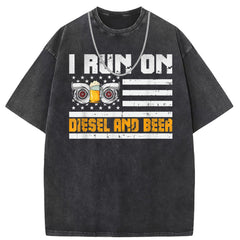 Men T Shirts Pure cotton round neck short-sleeved T-shirt women's washed and old