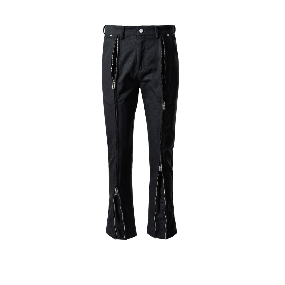Men's Vintage Pants Men's Women's Autumn and Winter Zipper Wide-footed Trousers Denim Casual Pants MIJKO