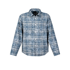Mens Jacket Textured Plaid Shirt Jacket MIJKO