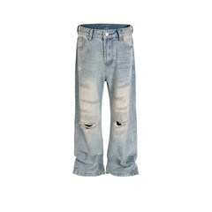 Men's Vintage Pants Ripped Pants Men's and Women's Graffiti Straight Jeans MIJKO