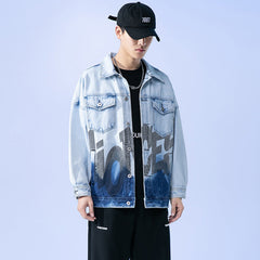 Veste en Jean Printemps Homme Grande Taille Ample Décontractée