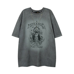 Men's T Shirt Summer Short Sleeve T-shirt Men's and Women's Loose Printed Half Sleeve