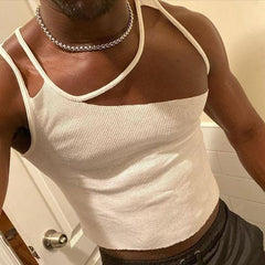 Rave Outfits Mens Vest Stretch Slim