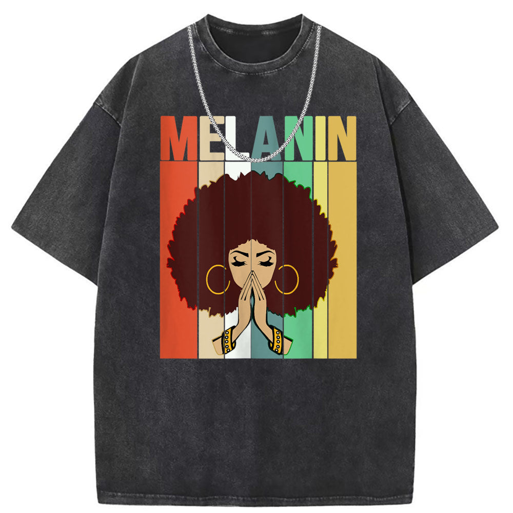 Men T Shirts Short Sleeve T-Shirt Women Washed Old American Street