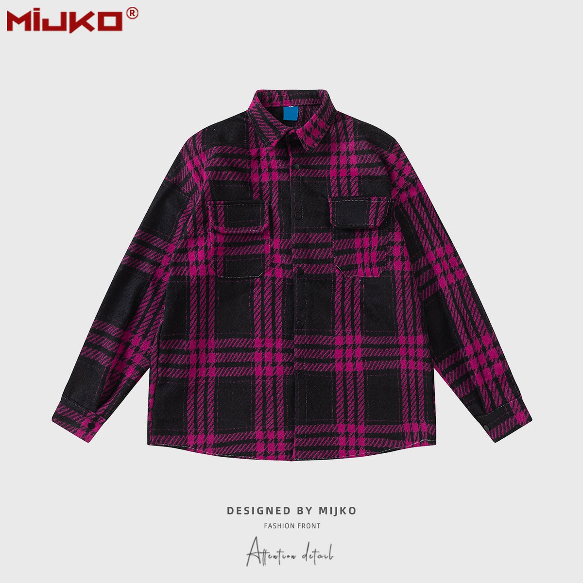 Mens Jacket Loose Checked Jacket MIJKO