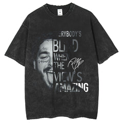 Men T Shirts Vintage Creative Washed Old Short Sleeve T-Shirt Oversize