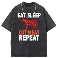 Men T Shirts Cotton short-sleeved T-shirt women's washed and old