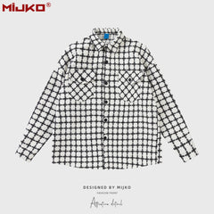 Mens Jacket Loose Checked Jacket MIJKO