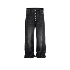 Men's Vintage Pants Retro Design Wave Jeans Men's and Women's Trousers MIJKO
