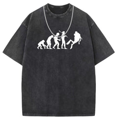 Men T Shirts Short Sleeve T-Shirt Batik Washed Old Punk